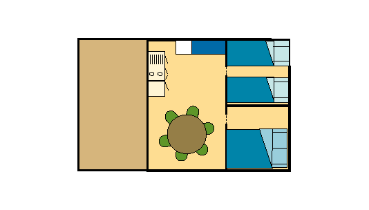 Plan du bungalow toilé à la location