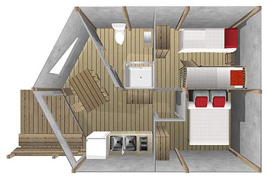 Plan tente lodge junior plus